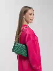 Зеленый сумка-клатч с цепью
