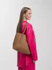 Коричневый сумка-шоппер