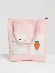 Коралловый сумка-шоппер с накладными карманами