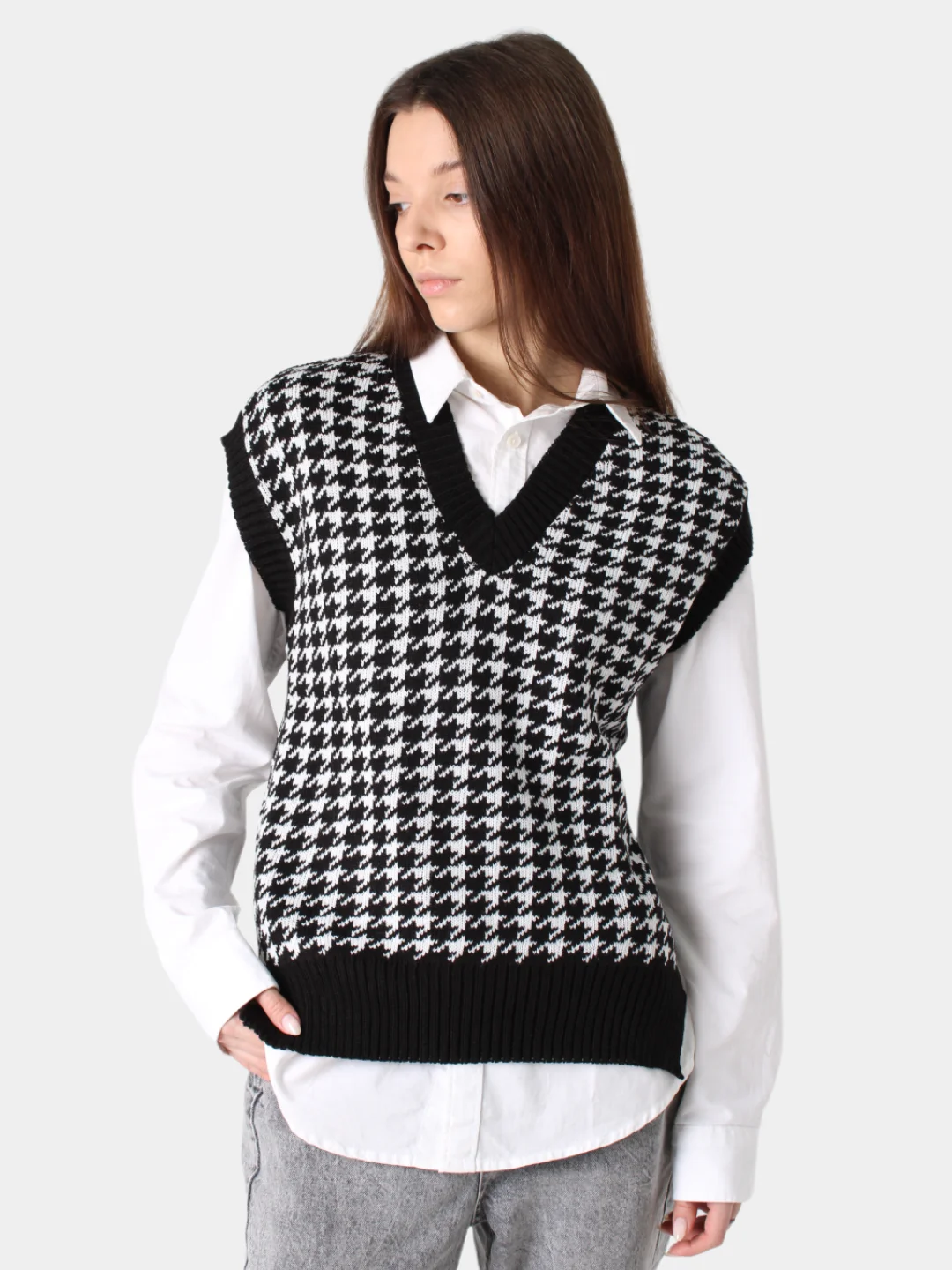 Черный жилет женский, oversize