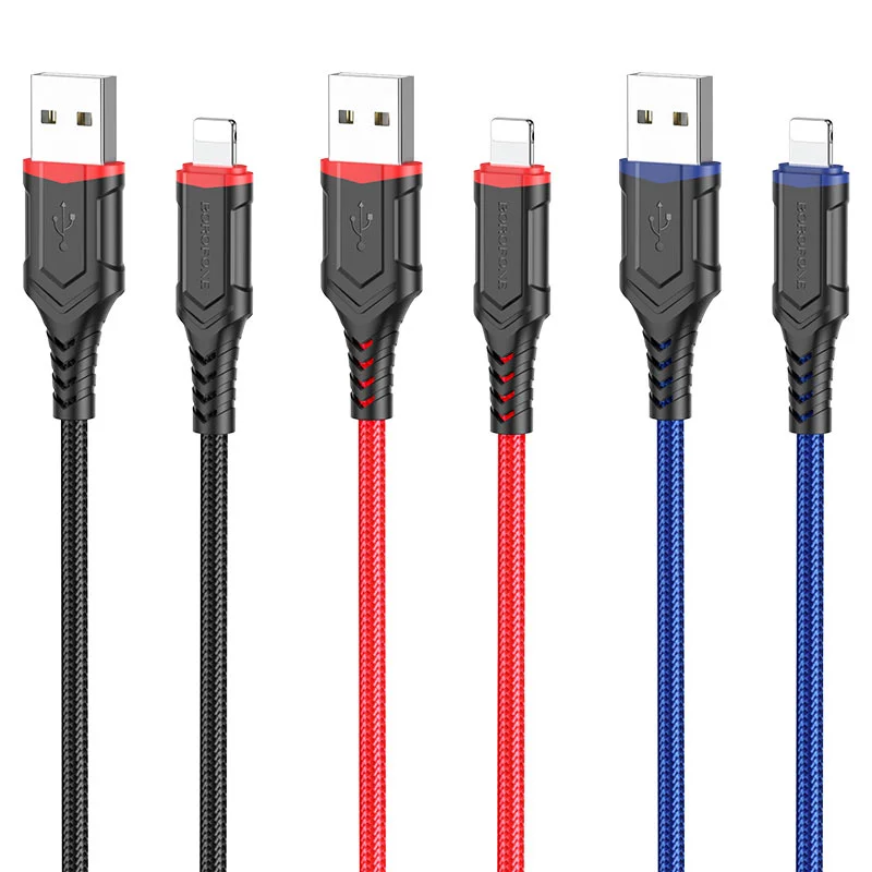 Кабель для зарядки и передачи данных Borofone BX67, Type-C/Lightning/Micro, 1м, до 2.4A