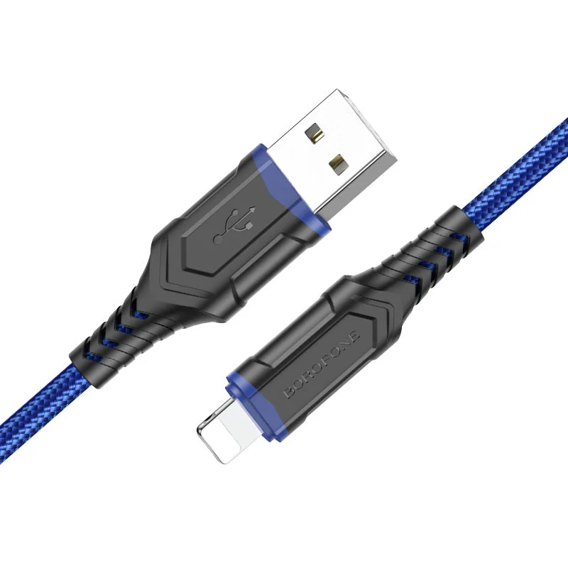Красный кабель для зарядки и передачи данных Borofone BX67, Type-C/Lightning/Micro, 1м, до 2.4A