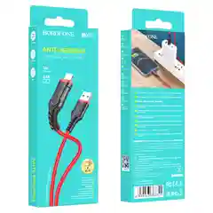 Красный кабель для зарядки и передачи данных Borofone BX67, Type-C/Lightning/Micro, 1м, до 2.4A