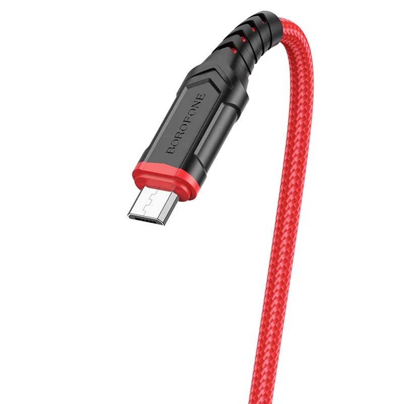 Красный кабель для зарядки и передачи данных Borofone BX67, Type-C/Lightning/Micro, 1м, до 2.4A