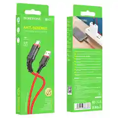Красный кабель для зарядки и передачи данных Borofone BX67, Type-C/Lightning/Micro, 1м, до 2.4A
