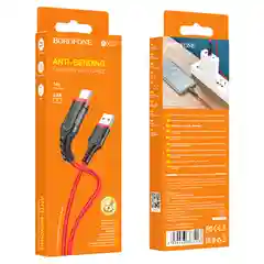 Красный кабель для зарядки и передачи данных Borofone BX67, Type-C/Lightning/Micro, 1м, до 2.4A