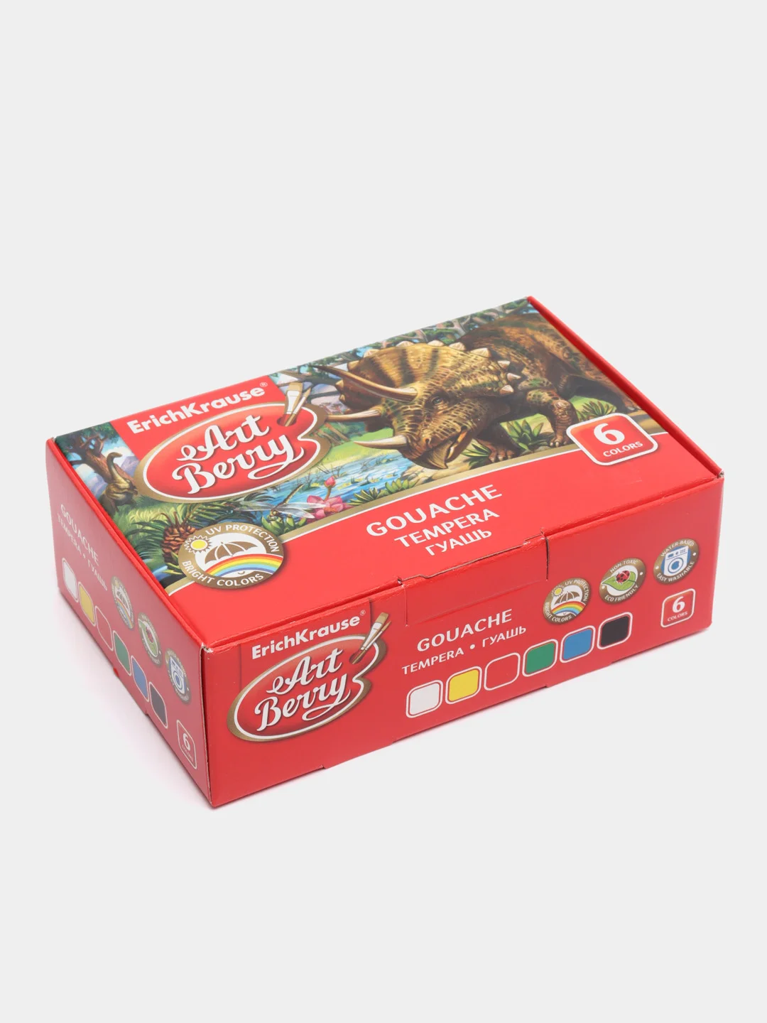 Гуашь ArtBerry с УФ защитой яркости, 6 цветов по 20 мл
