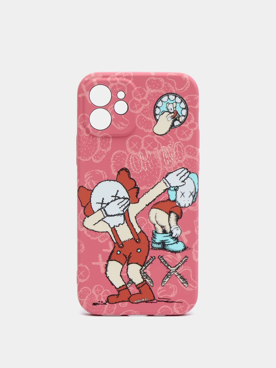 Багровый чехол Kaws на iPhone 12, светящийся