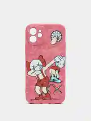 Багровый чехол Kaws на iPhone 12, светящийся