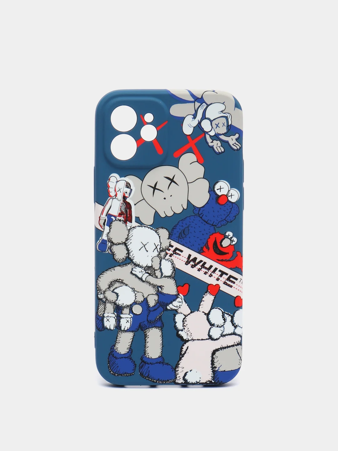 Бежевый меланж чехол Kaws на iPhone 12, светящийся