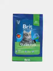 Корм Brit Premium Sterilised Chicken для стерилизованных кошек, с курицей, 400 г