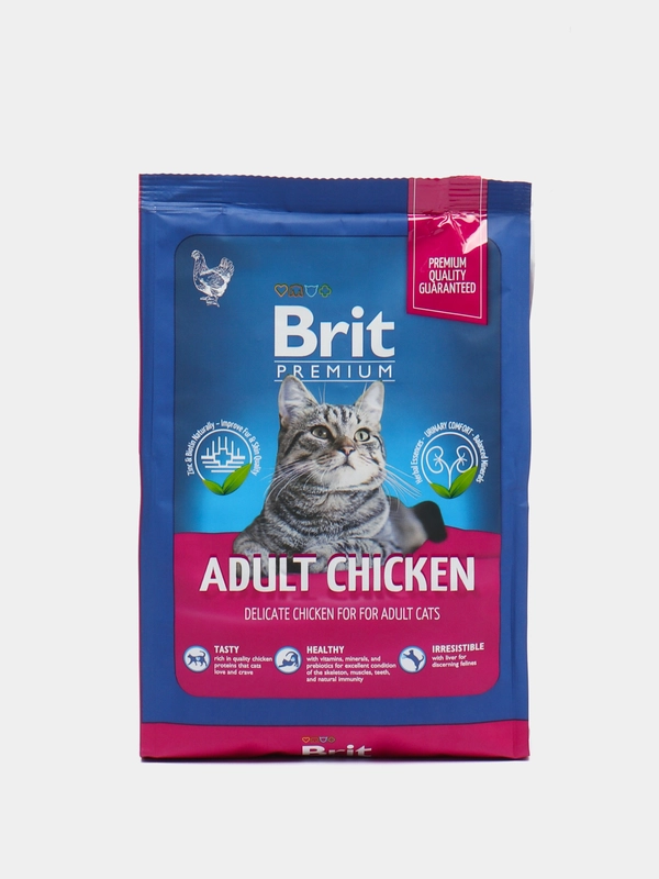 Корм Brit Premium Adult Chicken для кошек, с курицей, 400 г