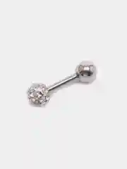 Белый серьга - гвоздик для пирсинга из медицинской стали, 1 штука