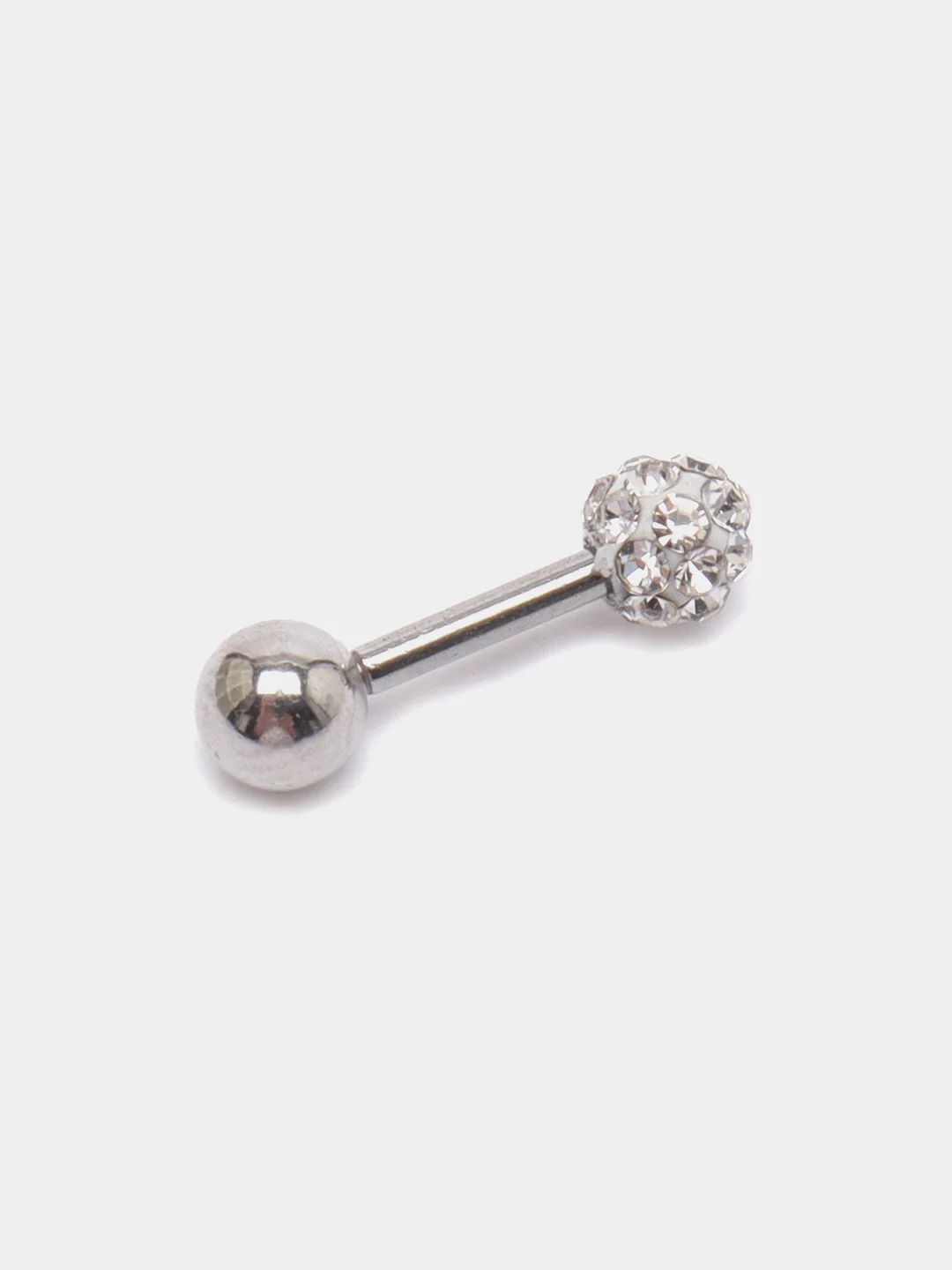 Белый серьга - гвоздик для пирсинга из медицинской стали, 1 штука