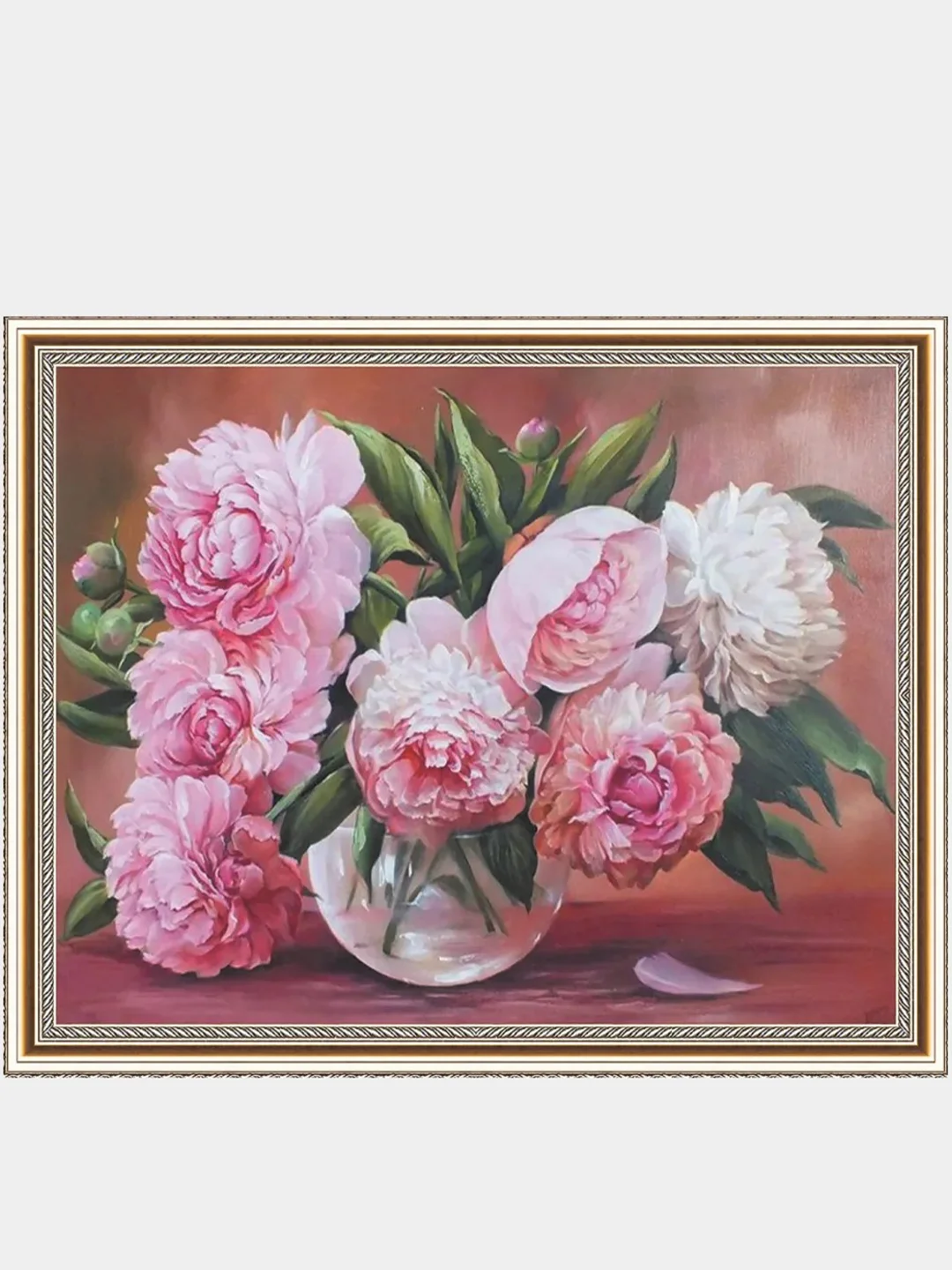 Медный алмазная мозаика "Цветы" на подрамнике, 40*50 см