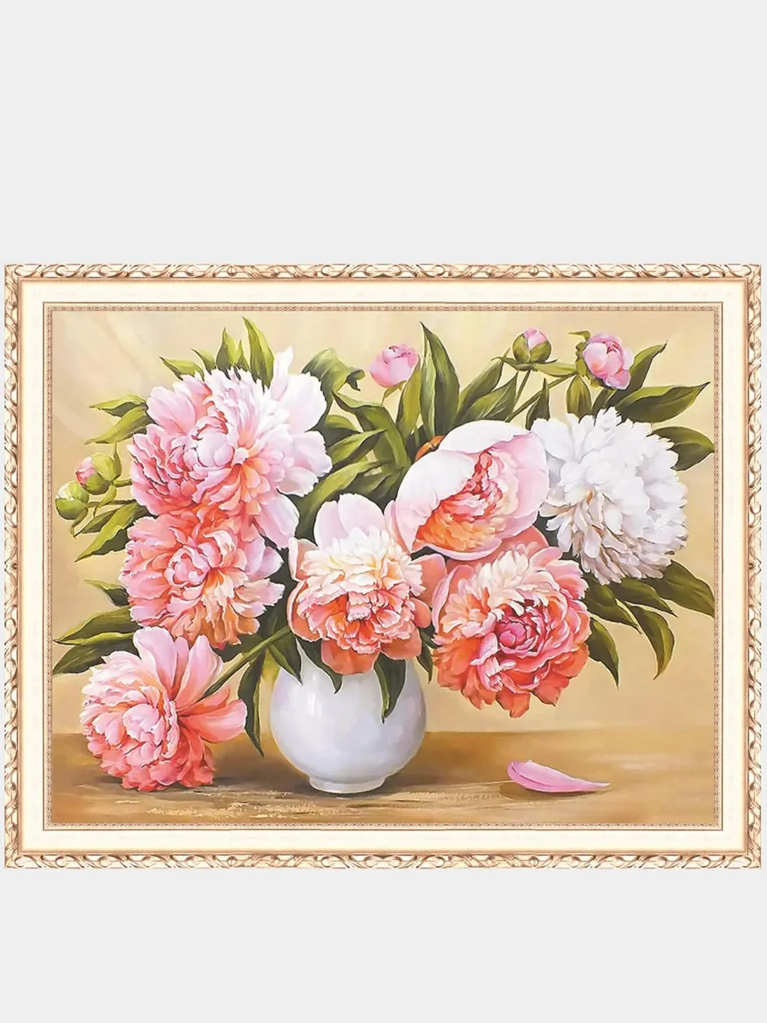 Карамельный алмазная мозаика "Цветы" на подрамнике, 40*50 см