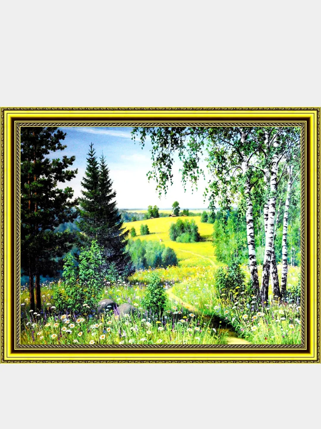 Лесной зеленый алмазная мозаика "Пейзаж" на подрамнике, 40*50 см