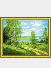 Алмазная мозаика "Пейзаж" на подрамнике, 40*50 см