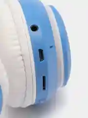 Небесно-голубой наушники беспроводные Bluetooth с кошачьими светящимися ушками "Cat Ear"