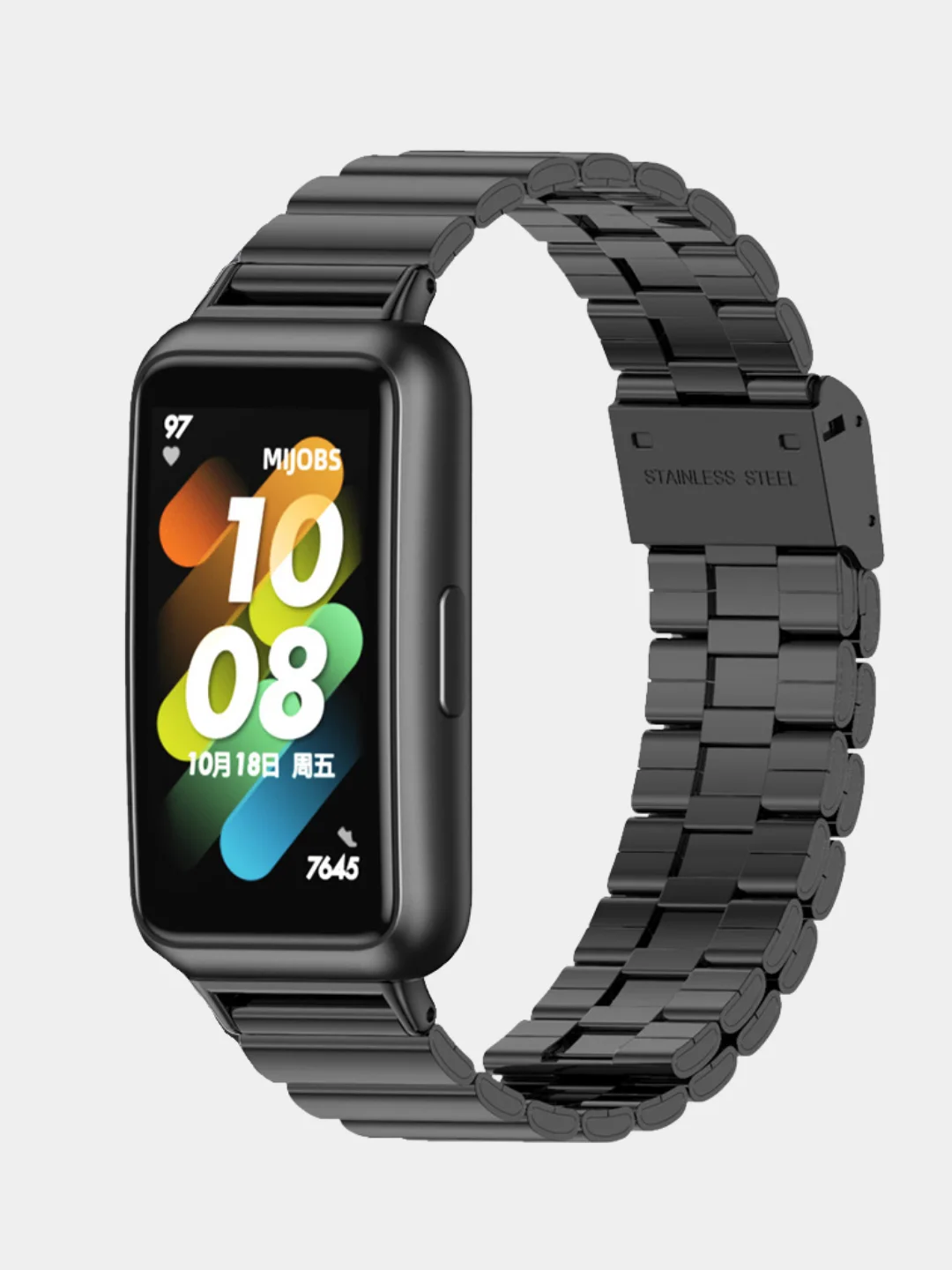 Черный металлический ремешок для Huawei Honor band 7 стальной браслет