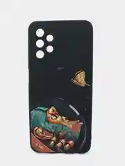 Черный чехол силиконовый с принтом для Samsung Galaxy A13 (самсунг)