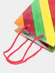 Зеленый пакет подарочный, бумажный, 14 х 35 х 11 мм