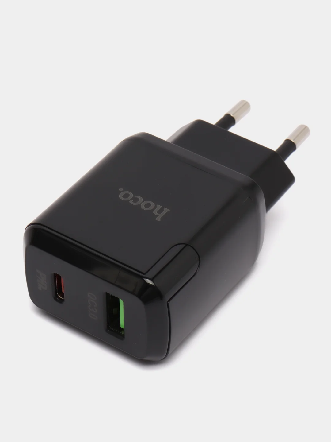 Черный сетевое зарядное устройство Hoco N5 + Type-C to Lightning Быстрая зарядка QC3.0 PD 20W