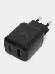 Черный сетевое зарядное устройство Hoco N5 + Type-C to Lightning Быстрая зарядка QC3.0 PD 20W