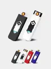Белый электронная зажигалка USB, спиральная, ветрозащитная, без огня