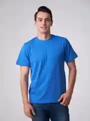 Синий футболка однотонная, мужская, хлопок