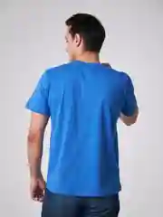 Синий футболка однотонная, мужская, хлопок