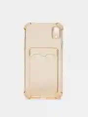 Голубой чехол с карманом для пластиковых карт iPhone 7,8,SE,Х,XS,XR,11,12,13 pro/max, силиконовый