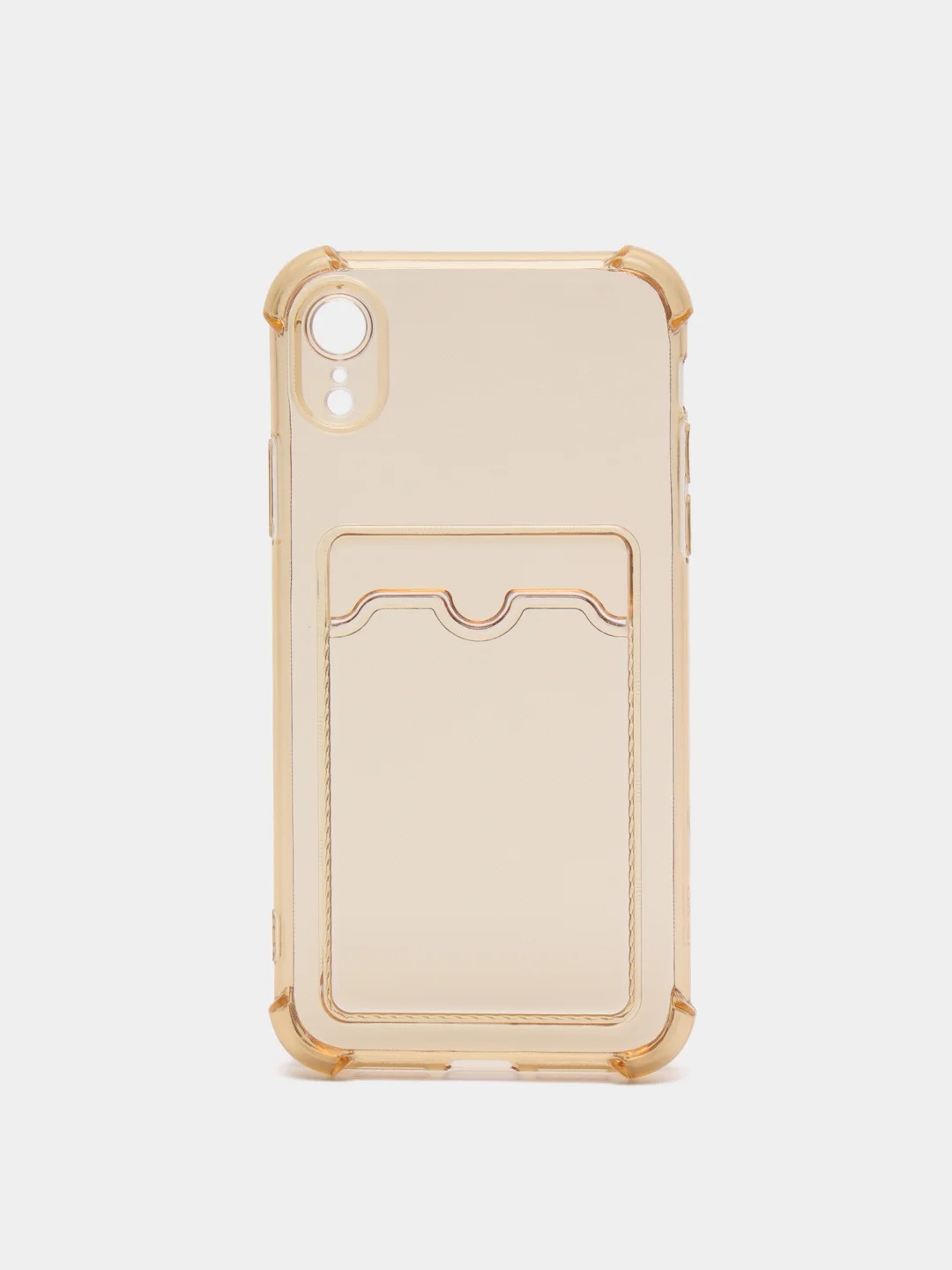 Желтый чехол с карманом для пластиковых карт iPhone 7,8,SE,Х,XS,XR,11,12,13 pro/max, силиконовый