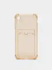 Желтый чехол с карманом для пластиковых карт iPhone 7,8,SE,Х,XS,XR,11,12,13 pro/max, силиконовый