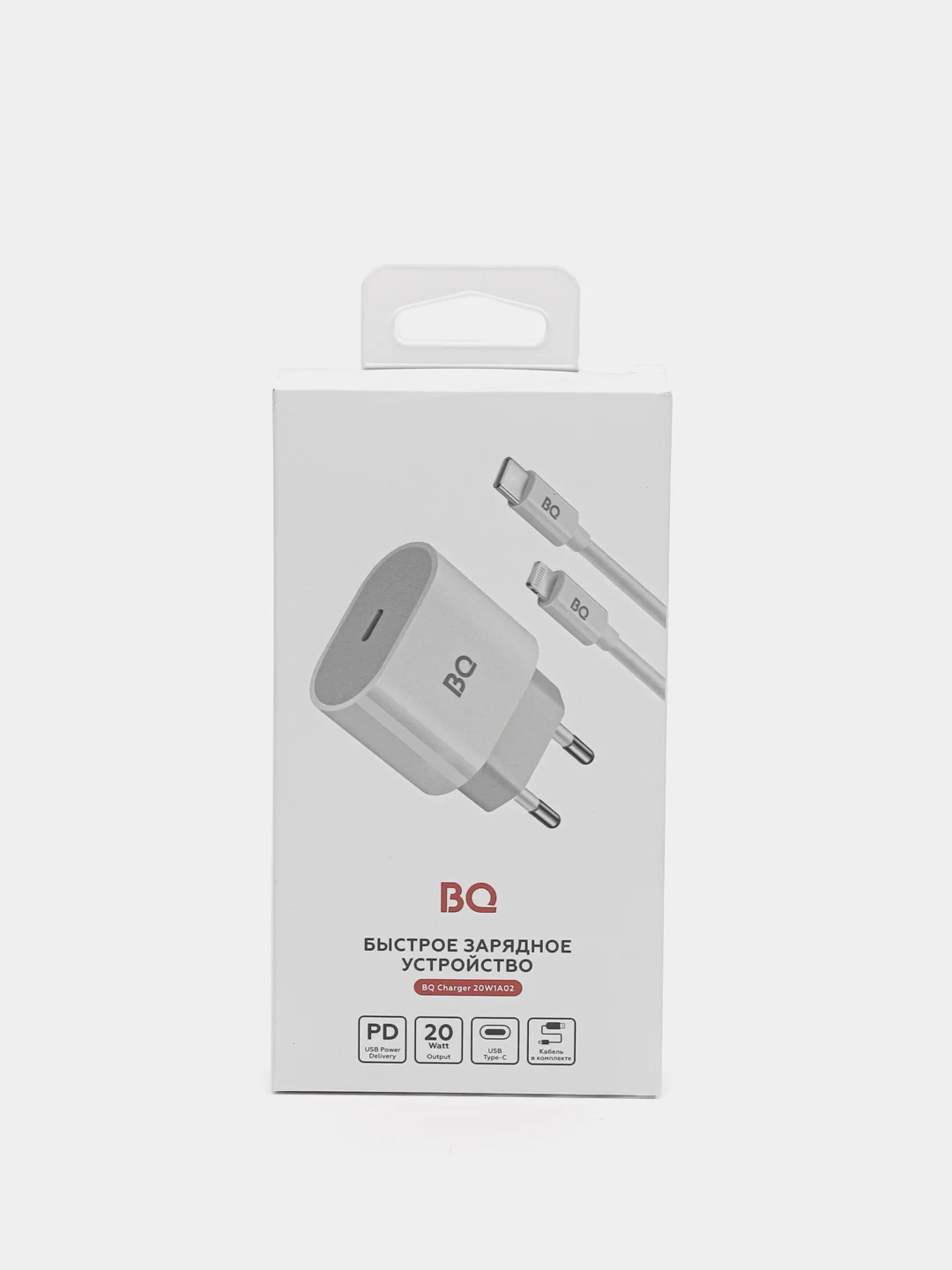 Белый зарядное устройство BQ с кабелем Lightning, 20 Вт