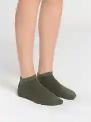 Зелёный хаки носки короткие "Моно"
