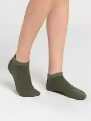 Зелёный хаки носки короткие "Моно"