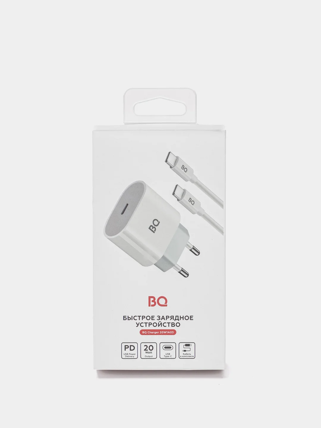 Белый зарядное устройство, разъём USB Type-C, 3.0 A, 20 Вт