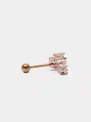 Вишнёвый микросерьга-пирсинг "Pink Gold" со стержнем из нержавеющей стали