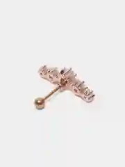Вишнёвый микросерьга-пирсинг "Pink Gold" со стержнем из нержавеющей стали