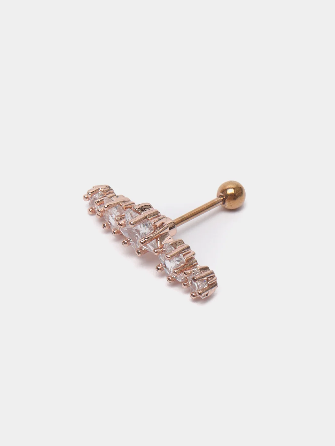 Вишнёвый микросерьга-пирсинг "Pink Gold" со стержнем из нержавеющей стали