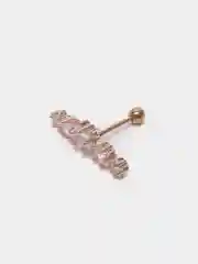 Вишнёвый микросерьга-пирсинг "Pink Gold" со стержнем из нержавеющей стали