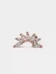 Алый микросерьга-пирсинг "Pink Gold" со стержнем из нержавеющей стали