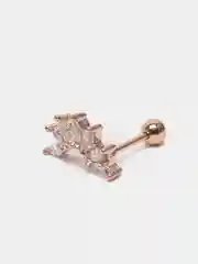 Алый микросерьга-пирсинг "Pink Gold" со стержнем из нержавеющей стали