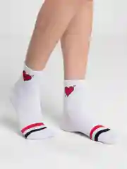 Белый носки женские дезодорирующие "Сердце"