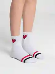 Белый носки женские дезодорирующие "Сердце"