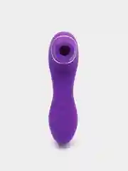 Фиолетовый вакуумный стимулятор клитора 2 в 1