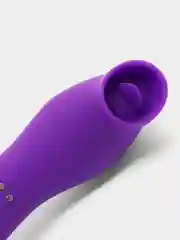 Фиолетовый вакуумный стимулятор клитора 2 в 1