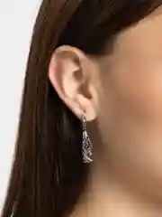 Серьги ажурные, серебрение с оксидированием
