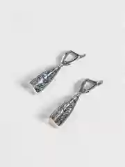 Серьги ажурные, серебрение с оксидированием